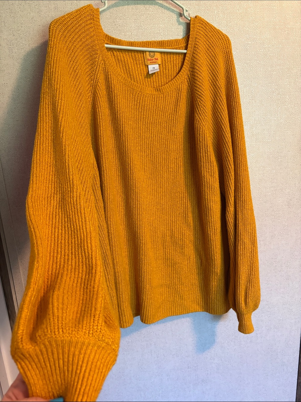 Ruby Rd. Mustard Ribbed Sweater - Picture 2 of 3